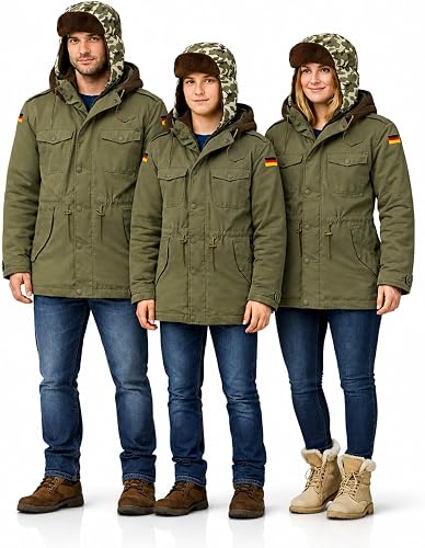 German Parka Unisex Jacket Olive Green XS-7XL