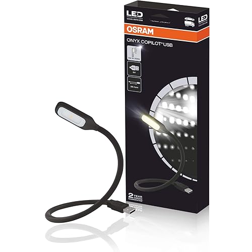 OSRAM Copilot, LED Reading Light Plug, Onyx-USB, Folding Carton (1 Unit), Black