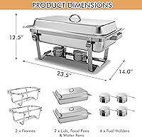 Vista 9 de Happygrill Juego de 2 platos para rozar de 9 cuartos de galón de acero inoxidable de alta calidad