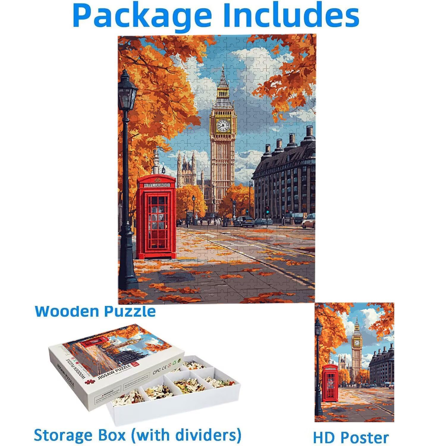 1500 Pezzi di Puzzle, Orologio di Londra1500 Pezzi di Puzzle per Adulti, Regalo di Anniversario, Regalo di Natale, Decorazione Della Casa, Prevenzione Della Degenerazione Cerebrale Negli Anziani v549