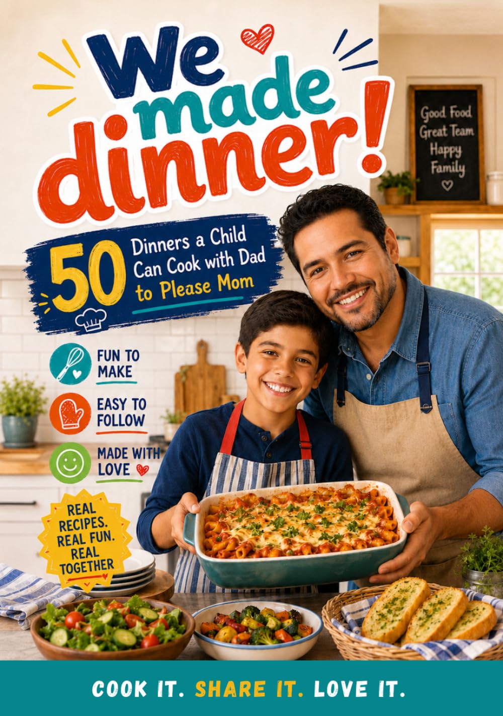 We Made Dinner! 50 Dinners a Child Can Cook with Dad to Please Mom: The Father-and-Child Cookbook That Builds Kitchen Confidence, Lasting Memories, and a Mom-Pleasing Dinner in About an Hour