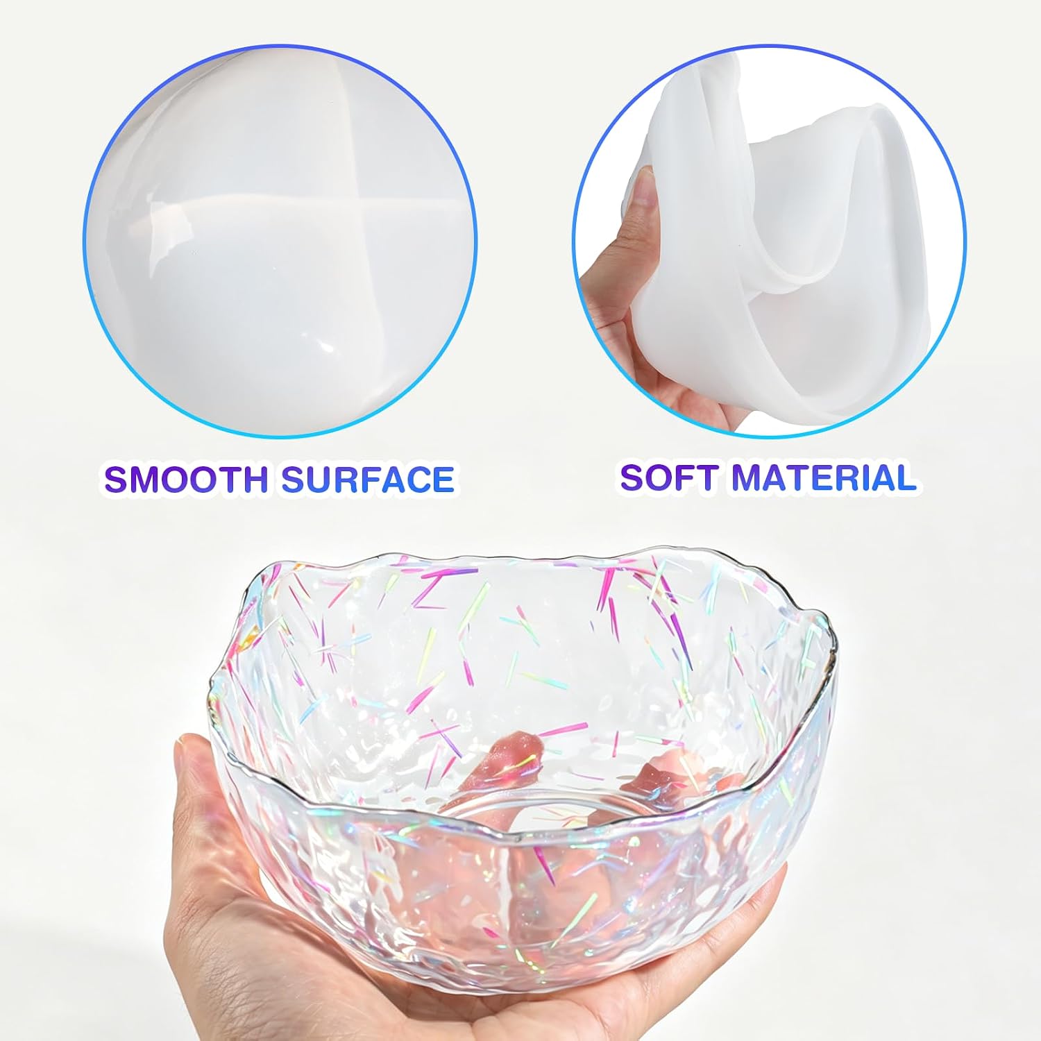 Resin Bowl Mold, Round Silicone Mold for Epoxy Candle Vessel Crafts