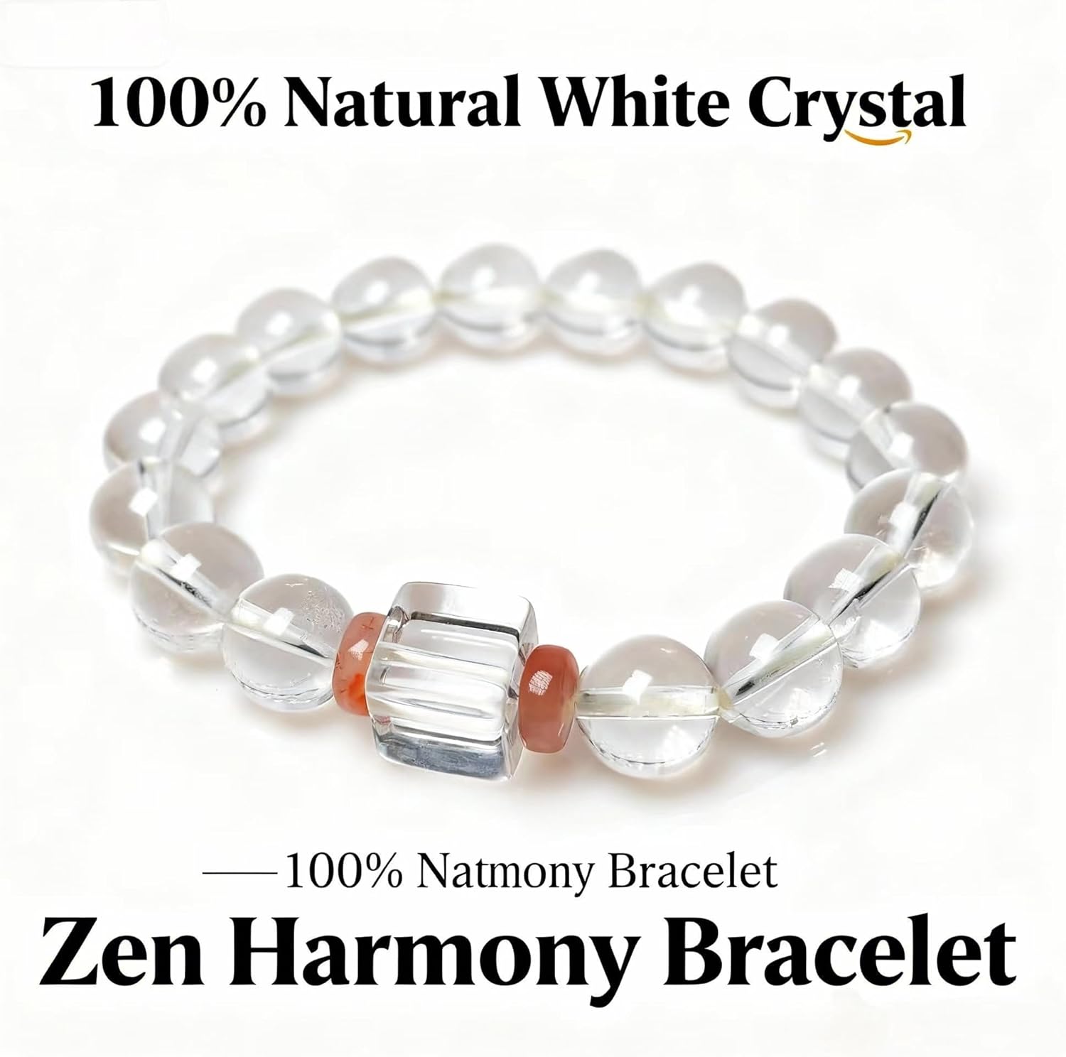 Clear Quartz Stretch Bracelet for Women, 8mm Natural Crystal Beaded Bracelet with Bonus Gemstone Beads for Style Change, Comfortable Elastic Fit, Spiritual Gift for Clarity & Positive Energy - Image 2