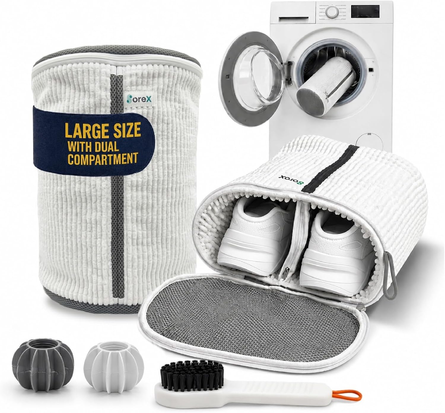 Shoe Washing Machine Bag with Zippered Pocket