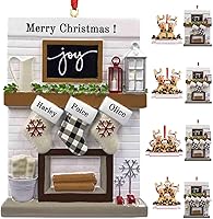 Vista 20 de Adorno personalizado para árbol de Navidad de 2, 3, 4, 5, 6, 7, 8, nombre personalizado, lindo reno, decoración de Navidad, regalo de Navidad