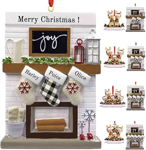 Miniatura 20 de Adorno personalizado para árbol de Navidad de 2, 3, 4, 5, 6, 7, 8, nombre personalizado, lindo reno, decoración de Navidad, regalo de Navidad