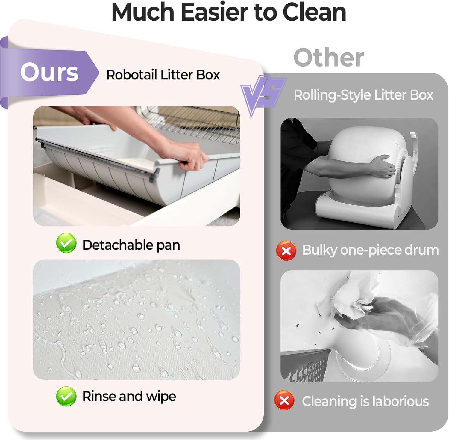 Fully Open Top Automatic Self Cleaning Cat Litter Box, Extra Large Electric Litter Box with APP Control Health Monitor, Smart Litter Tray for Multiple Cats, Anti-Pinch, Come with 5lb Cassava Litter