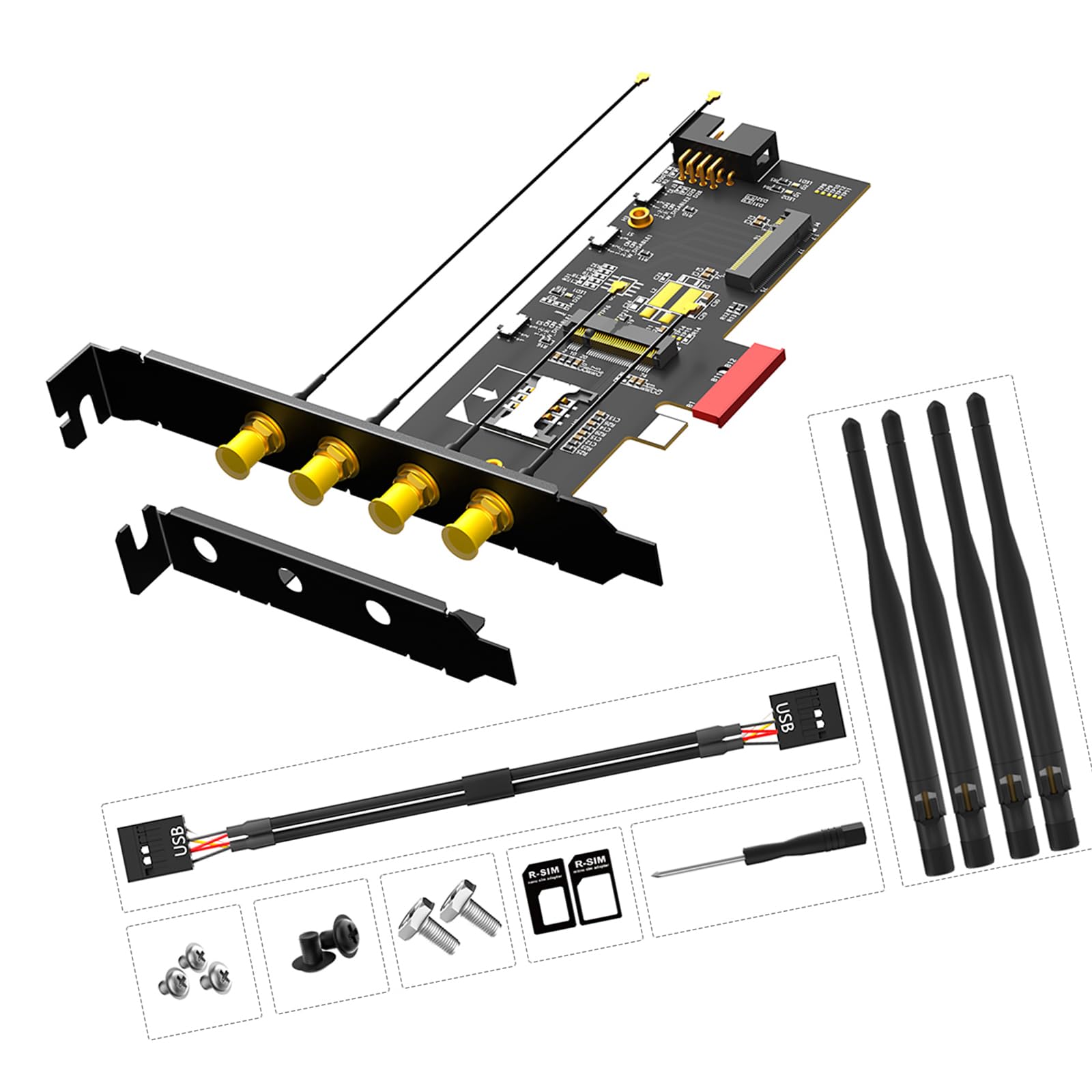 PCIE - Placa adaptadora para convertir tarjeta WiFi 6 para computadora 3G adaptador de tarjeta de red