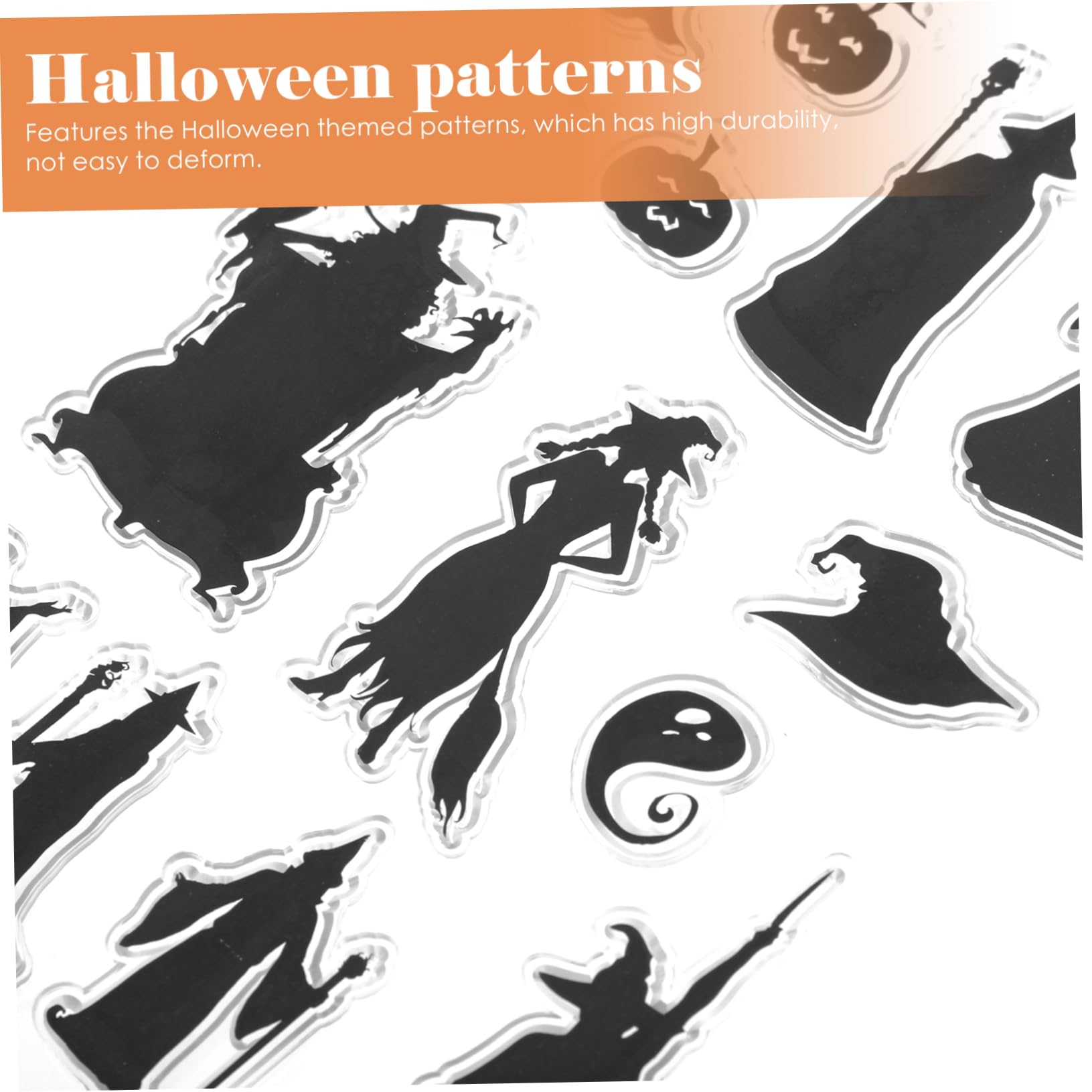 SEWACC 50stücke Halloween Silikonstempel Teiliges Transparentes Scrapbooking Zubehör Mit Kreativen Motiven Für Feste Leicht Zu Reinigen Und Wiederverwendbar Für Bastelprojekte Und