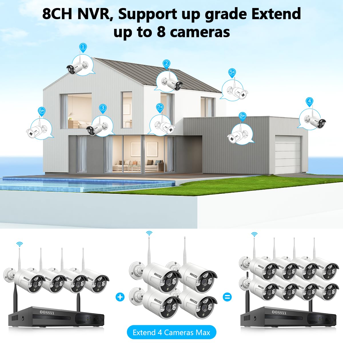 Security Camera Computer Kit Snapklik.com : HD 1080P Wireless Security Camera System Surveillance ...