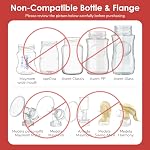 Maymom Baby Bottle Thread Changer or Bottle Converter; Allow Spectra S1 S2 Pumps' Wide Mouth Flanges to be Compatible with Medela Bottle, Lifefactory Bottles, Dr. Brown Narrow Neck Bottles, 4pc