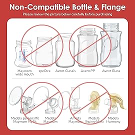 Maymom Baby Bottle Thread Changer or Converter; Compatible with Spectra S1 S2 Pumps Wide Mouth Flanges to use Medela, Ameda, Lifefactory, Dr. Brown Narrow Neck Bottles