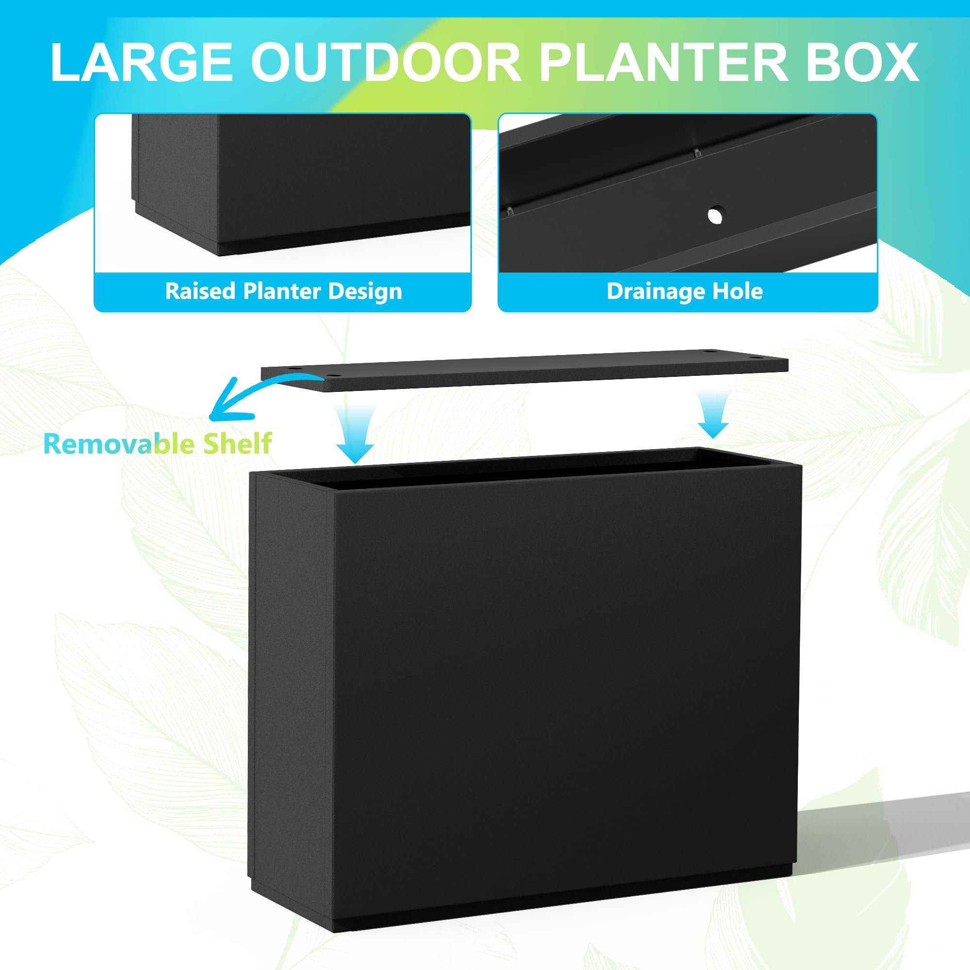 Snapklik.com : FENCY Metal Planter Box, Large Rectangular Planters For ...