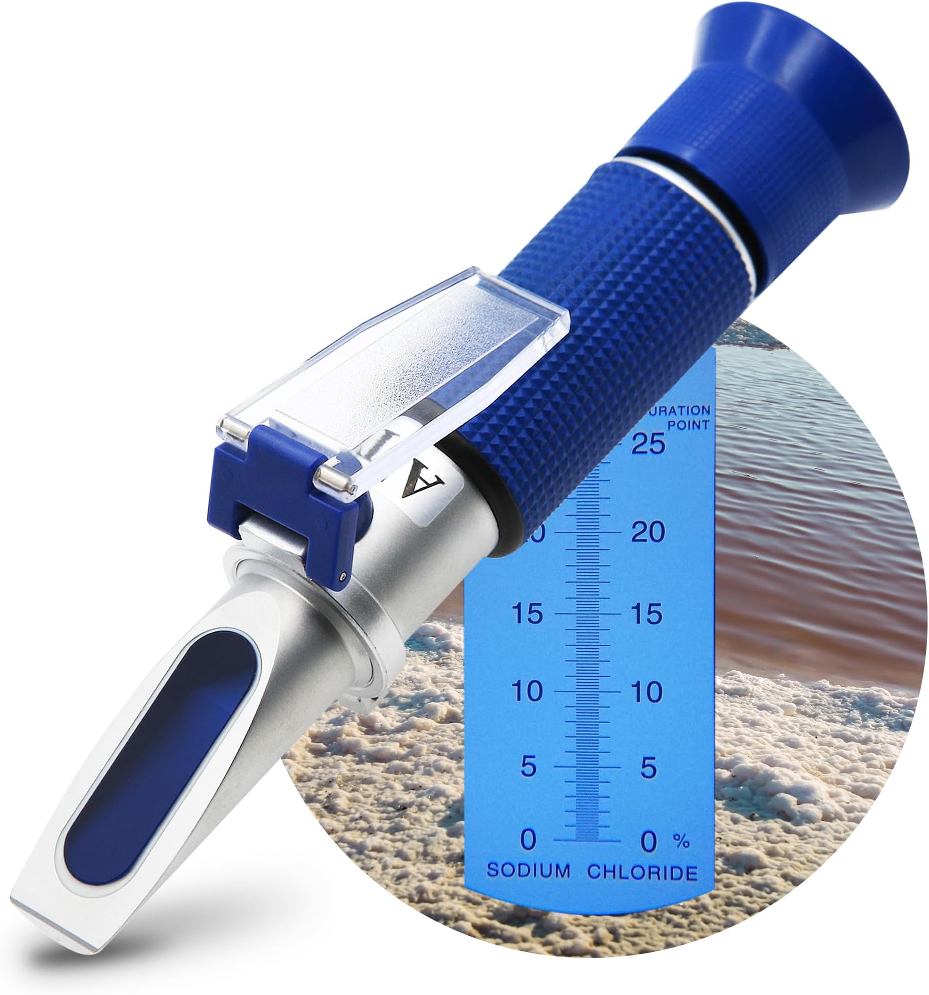 Salinity Refractometer Salt Water Tester ATC Automatic Temperature Compensation for Brine, Food, Industry, Seawater 0~28% Scale Range, Made of Copper Not Cheap Aluminum