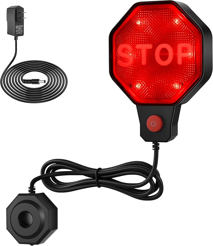 Adjustable Garage Parking Sensor with LED Display,Black | 6"-6 ft Adjustable Stop Distance, Red Yellow Green LED Guide, No-Drill Setup, USB or Battery Powered
