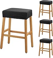 Vista 49 de YISUN Fundas de taburete rectangulares, paquete de 2 fundas elásticas impermeables para asiento de silla de montar, taburetes de bar, sillas de bar