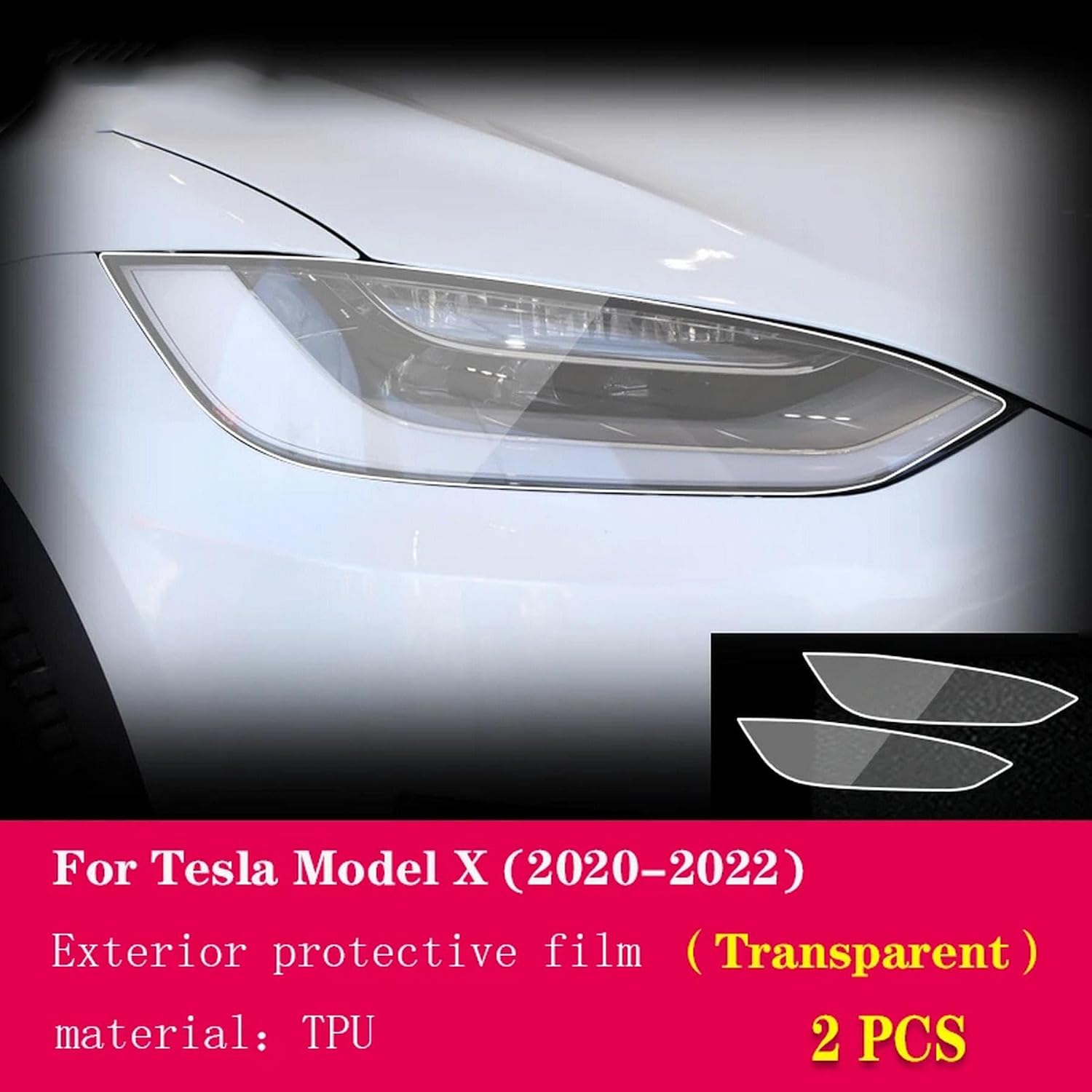 JYMALISACar Exterior Headlight Anti-Scratch TPU Protective Film Anti-Scratch Repair Film Accessories Refit,for Tesla Model X 2020-2022