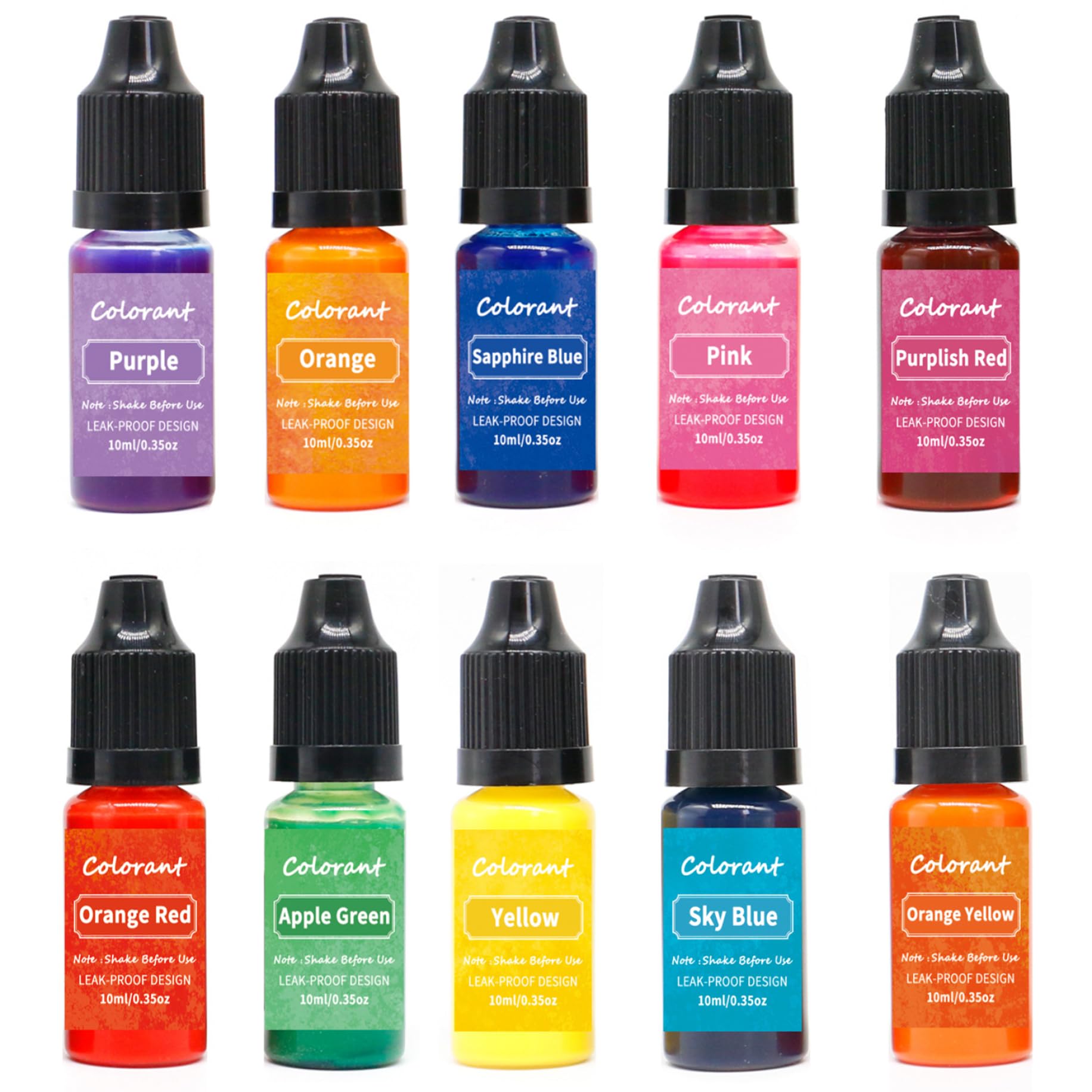 Candle Color Dye, Candle Dye 10 Colors 10ml Candle Colour Dye Vivid Oil-Based Soap Dye Highly Concentrate Candle Colour for Candle Making Supplies