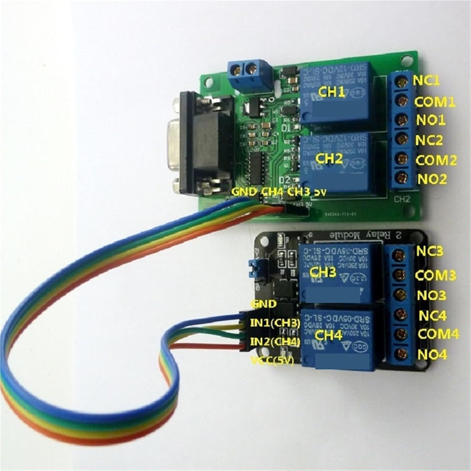 TB052 + YC065 + TB351 9V 12V 4 CH Serial Port Relay