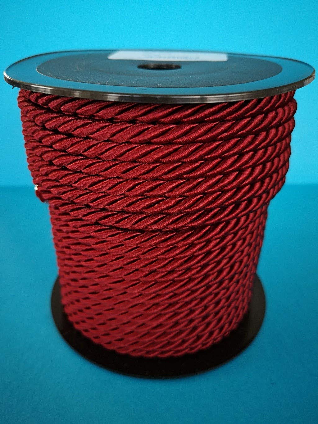PIZZITALIANI - Cordone Intrecciato 6mm x 25m, Rosso Bordeaux – Corda Decorativa Flessibile, Passamaneria, Cordoncino per cucito, Artigianato, Bricolage, DIY e Fai da Te, Made in Italy