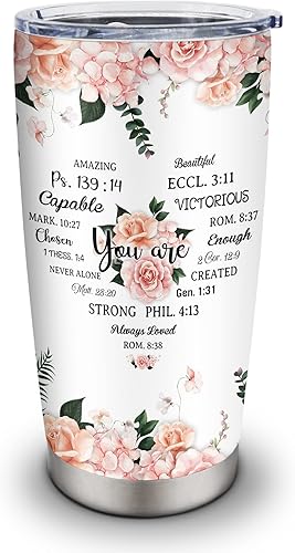 Muilzon Regalos cristianos para mujeres vasos de 20 onzas regalos religiosos inspiradores para mujeres taza de café regalos espirituales católicos