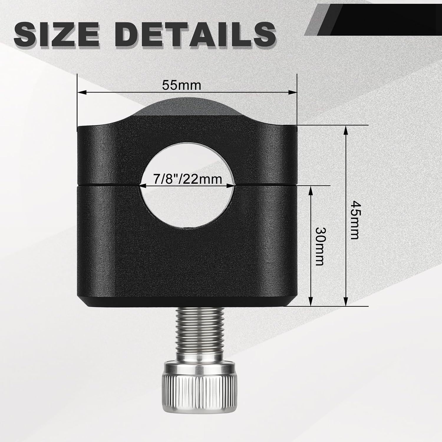 22mm 7/8" Standard Handlebar Risers Mount Clamps Motorcycle Handle Bar Riser Adaptor Universal Motorcycle Pit Dirt Bike Racing ATV CNC （black）