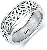 Celtic Knot Ring Sterling Silver 8mm Celtic Knot Wedding Band Ring Gift for Men Women