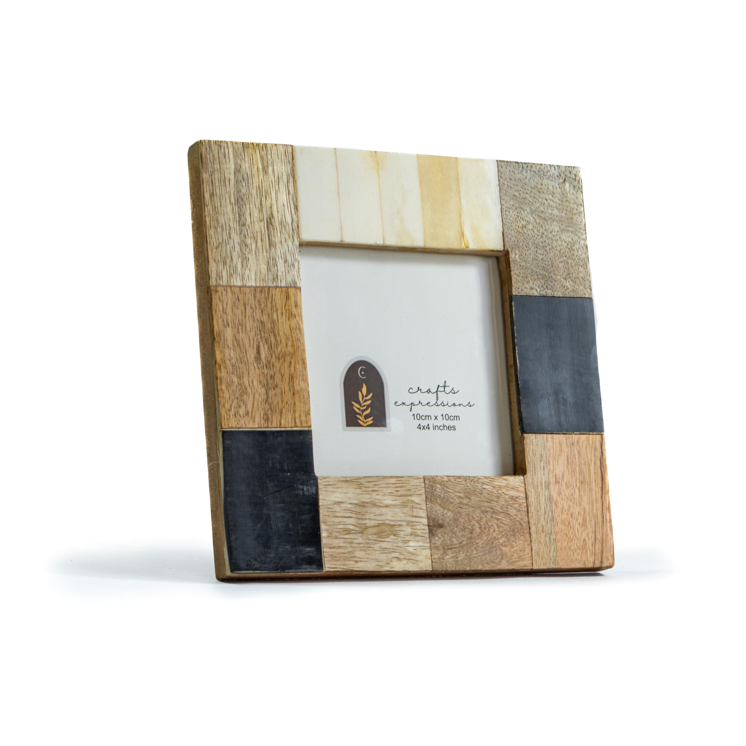 Crafts Expressions Natural wood Bone Tabletop Photo Frame | Solid Wood bone carevd Picture Frame for Table Decor wall | Office Decor & Home Decor - 4x4