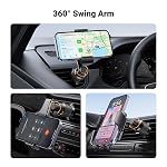UGREEN Car Phone Holder, Never Blocking Vent, Car Vent Phone Mount with 360 Degree Swing Arm Support Cellulaire Auto Compatible for iPhone 14 13 12 Pro Max Mini, Galaxy S23 Ultra, 4.7-7.2 inch Phones