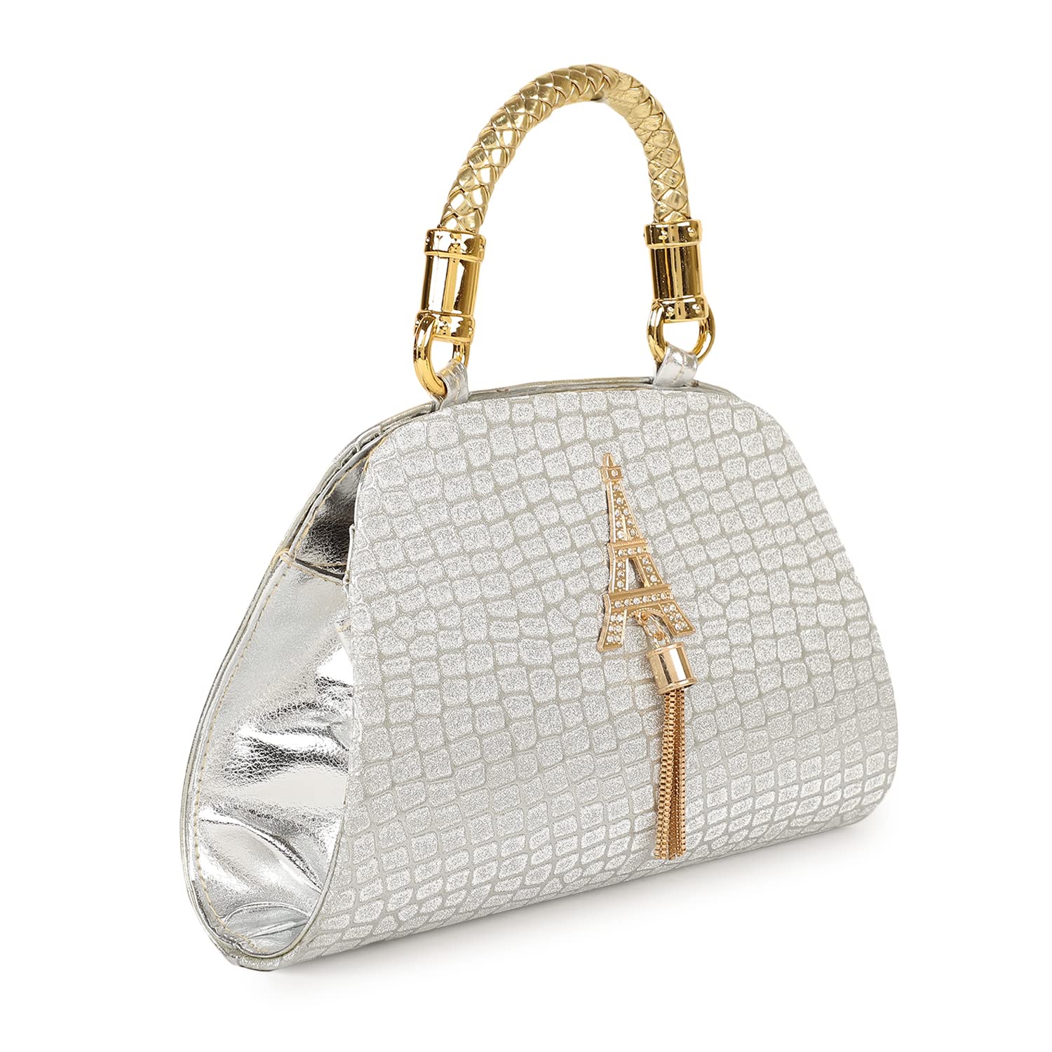 NORVE PU Classy Silver Fancy Fashionable Hobo Wedding Trendy Design Party Clutch Bag For Women (B0BRL8BDK6) Amazon Price History, Amazon Price Tracker
