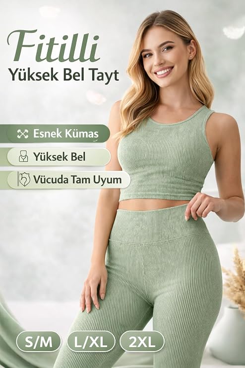 kadın fitilli tayt, yüksek bel kadın tayt, esnek iç göstermez