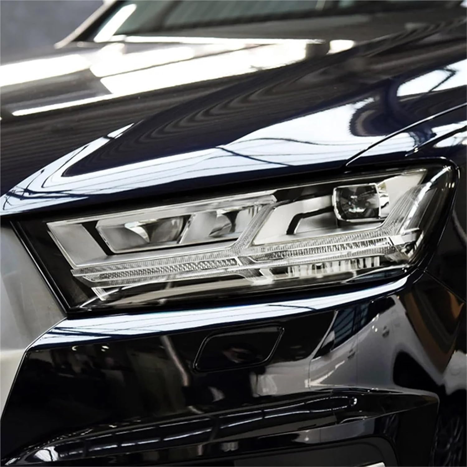 Head lamp Cover Compatible For Audi Q7 2016 2017 2018 2019 Front Transparent Mask Lamp Shade Headlight Shell Lens Auto Replacement Parts(2PCS left and righ) (1PCS right side)