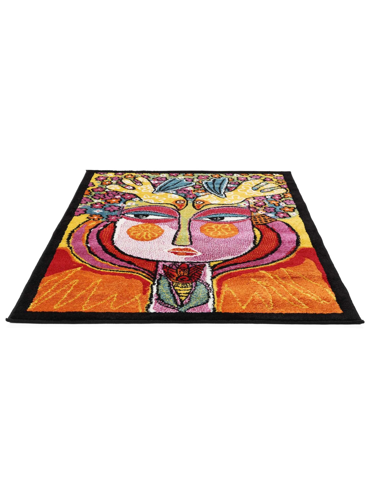 RugVista She has Flowers in Her Hair Alfombra, 100 x 130 cm | Modernas, Nuestros diseñadores, Rectangular, Pelo medio, Limpieza en seco, Oeko-Tex 100