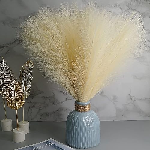 Miniatura 7 de Vokenforu Hierba de las pampas, 6 tallos pequeños, de 18 pulgadas, no se desprenden, de hierba de pampas, decoración bohemia para sala de estar,