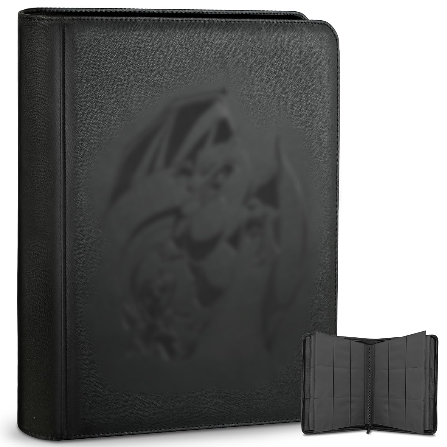 Douper Toploader Binder, Oversized 9 Pocket 252 Top Loaders Holder, EverGuard Protection, Customizable Label Slot