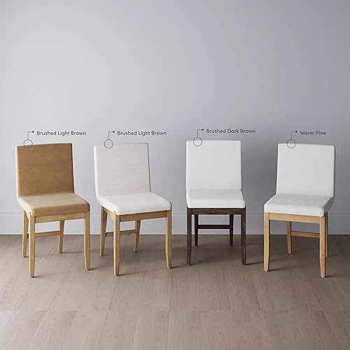 Miniatura 10 de Nathan James Gracie - Silla de comedor tapizada moderna con cojín, silla de comedor Boucle con marco de madera maciza, color crema  pino cálido