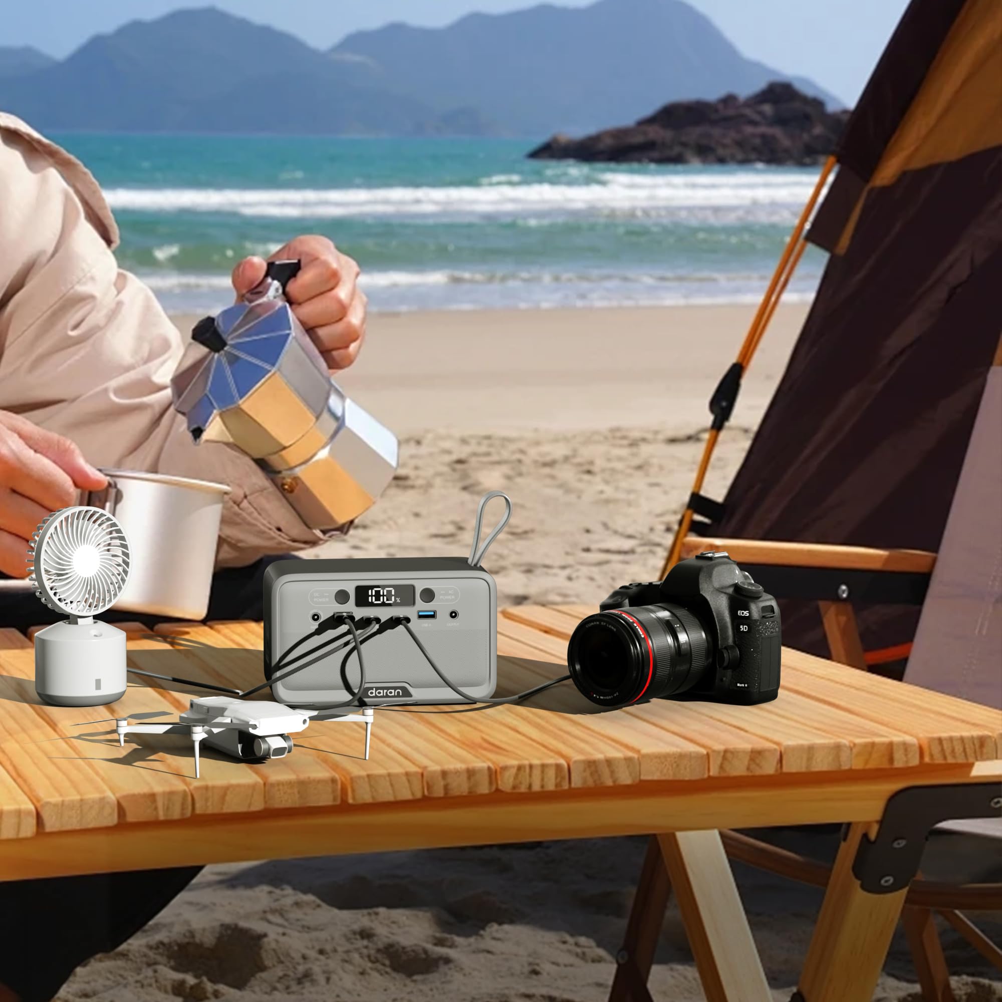 Estación de energía portátil 89,6 Wh batería LiFePO4, power bank solar 100 W pico, cargador con toma de corriente y carga rápida PD para hogar, camping y actividades al aire libre (gris)