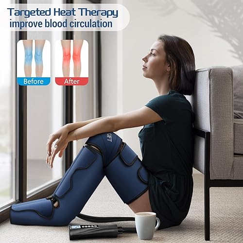 Miniatura 13 de Regalos para papá, mamá, hombres, mujeres, Navidad, día de la madre, día del padre, masajeador de compresión de aire con calor para pies, piernas