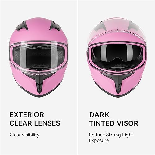 Miniatura 4 de Casco de motocicleta de cara completa, certificado DOT, ligero, doble visera, ventilado, para adultos, hombres y mujeres