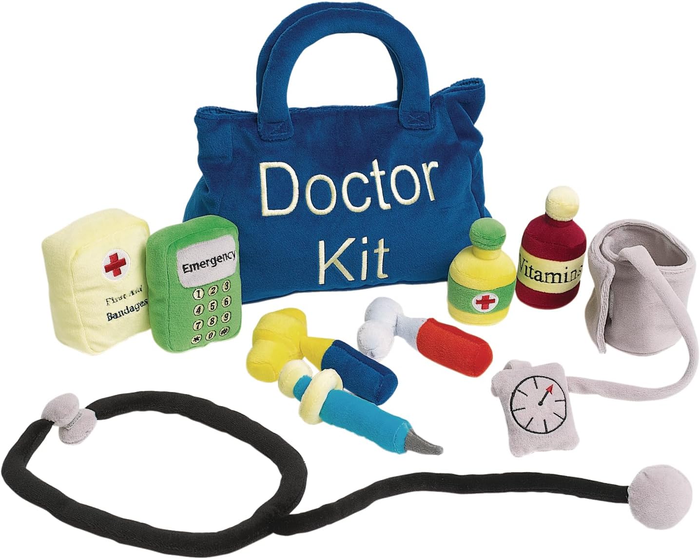 Excellerations Toddler Plush Doctor Kit, 10 Pieces, Educational Toys, Kids Toy, Gift (Item # PLUSHRX)