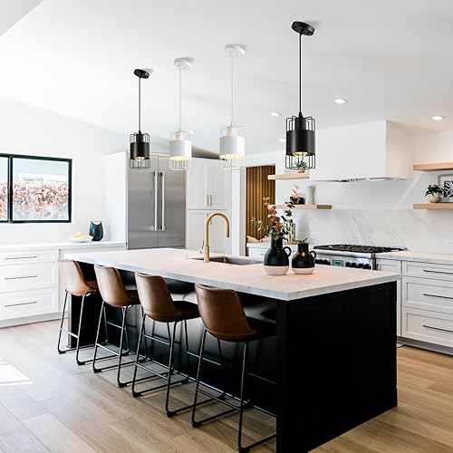 Miniatura 4 de Lámpara colgante de metal moderna de 1 luz, lámpara colgante industrial, lámpara colgante blanca, accesorio de luz colgante, lámpara colgante, isla