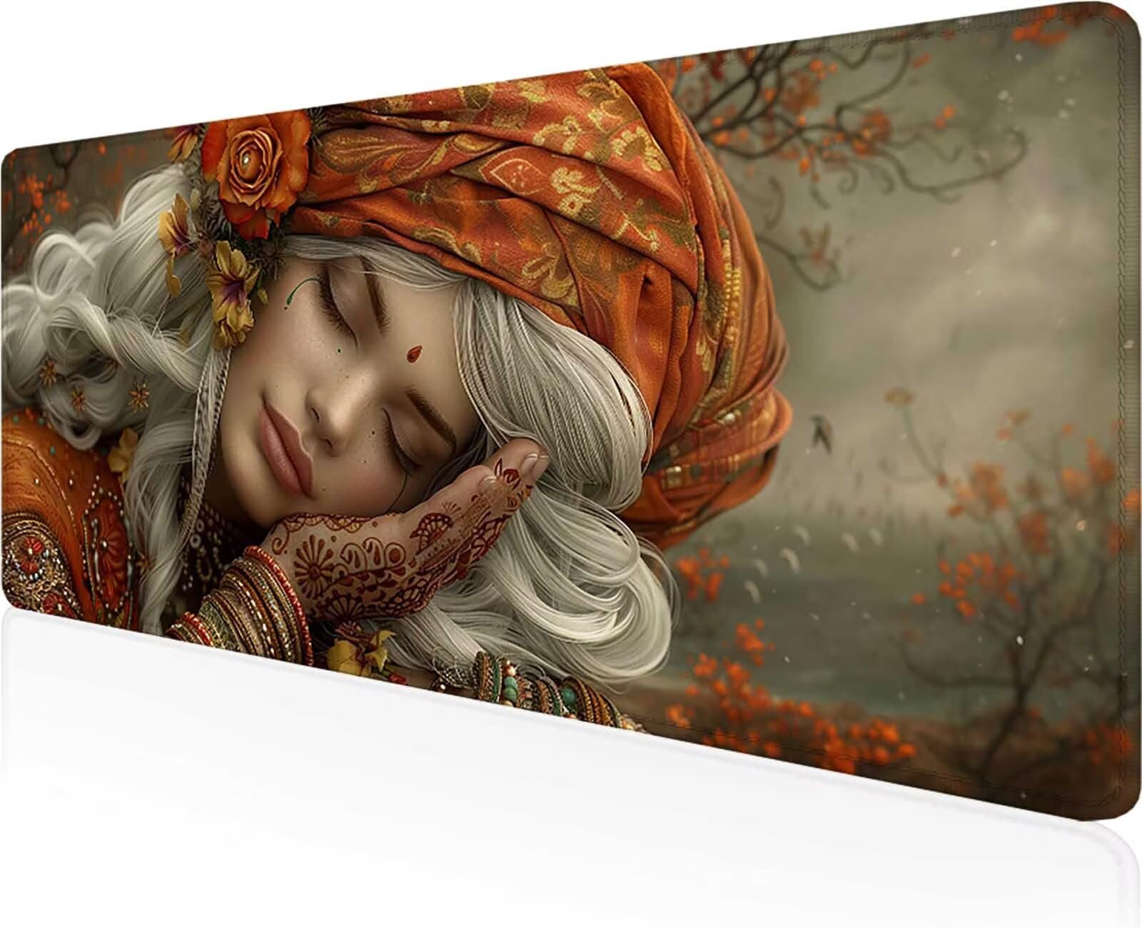 Podkładka pod mysz dla kobiet XXL 140 x 60 cm, żółta podkładka pod mysz do gier z miękką powierzchnią i antypoślizgową gumową podstawą, podkładka pod mysz do gier poprawia dokładność i szybkość