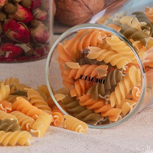 Miniatura 4 de Juego de 2 tarros de almacenamiento de vidrio (25 oz25.4 fl oz) con tapa de madera hermética, recipientes de cocina apilables para dulces, galletas