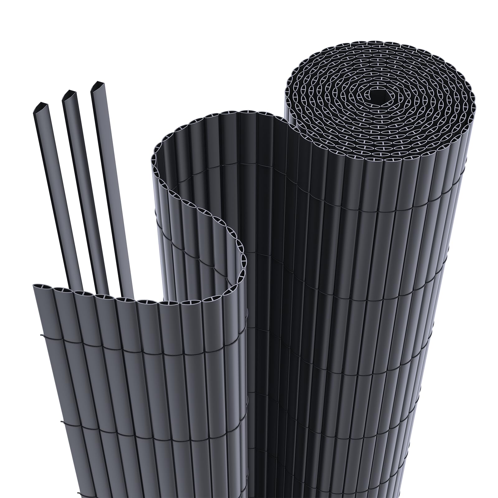 interGo PVC Sichtschutzmatte Sichtschutzzaun Privatsphäre Wetterfest für Garten, Balkon und Terrasse, mit Strukturierte Oberfläche, mit Kabelbindern