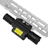 OZARK ARMAMENT Picatinny Rail Flashlight & Red Laser Combo with Remote Pressure Switch, Dual Control Pressure Pad Tailcap
