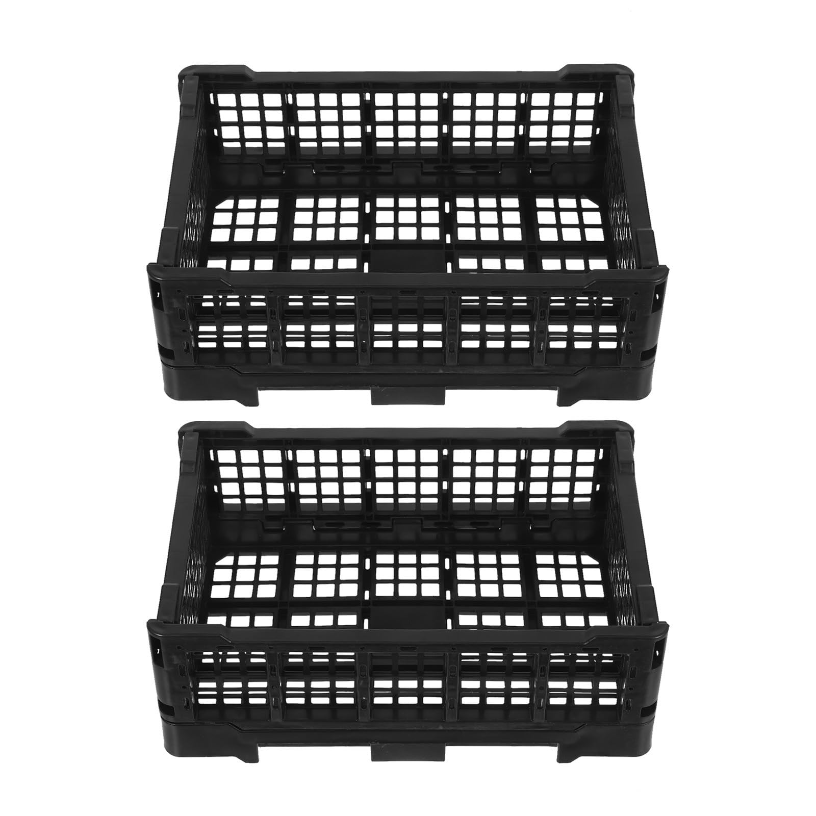 DOITOOL Caja de plástico plegable de 2 piezas: organizador portátil decorativo para ropa sucia en el armario. Cesta plegable funcional debajo de la cama. Solución de almacenamiento.
