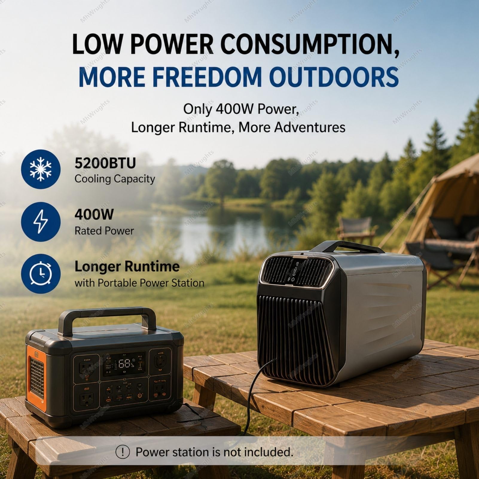 ポータブルエアコン 5200BTU Amazon | テントキャンプ用ポータブルエアコン 5200BTU、低消費電力