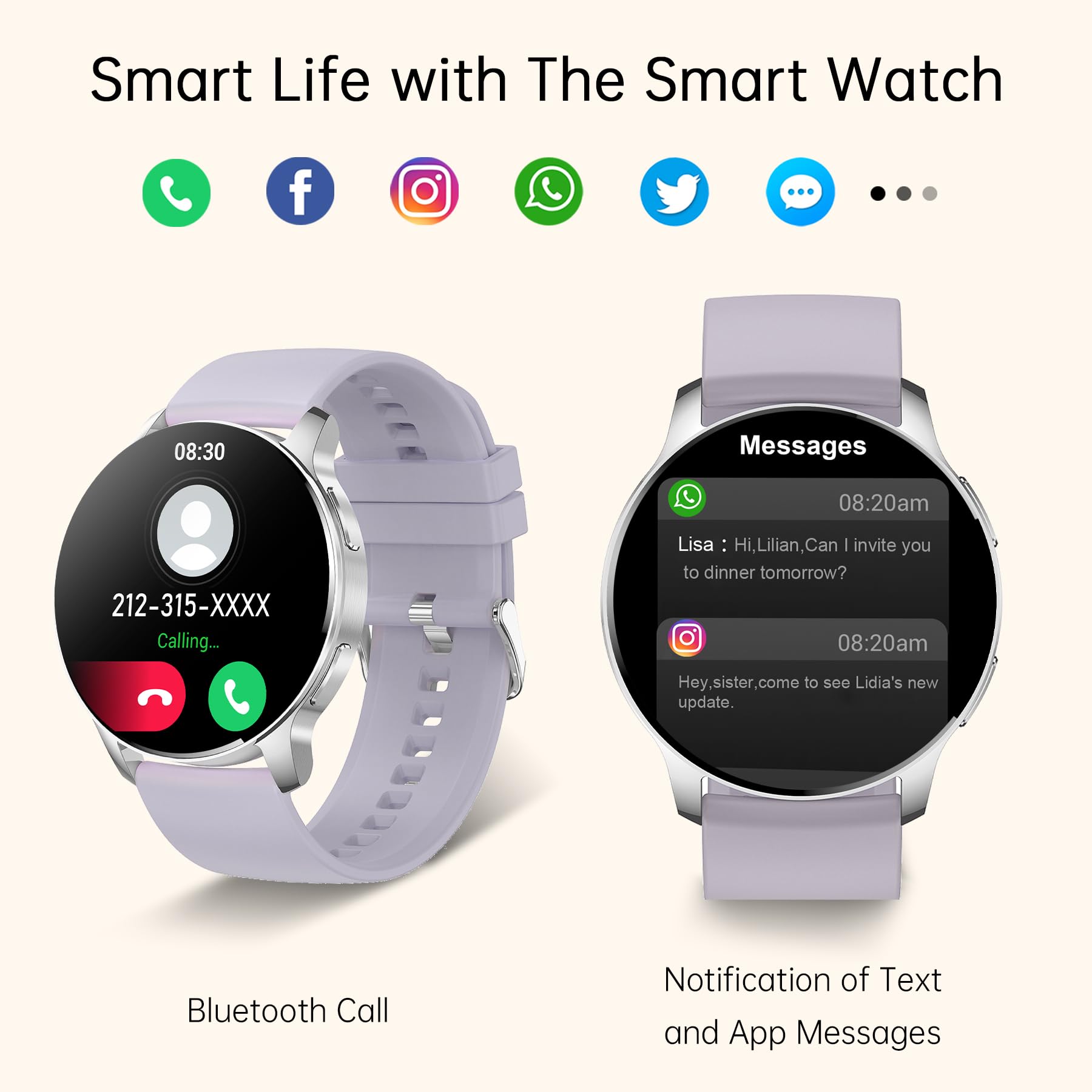 Betatree Smartwatch Donna Chiamate e Risposta Notifiche Messaggi,1,32" Orologio Fitness Tracker,20 Modalità Sportivo SpO2 Contapassi Cardiofrequenzimetro Cronometro Sport Smart Watch per Android iOS