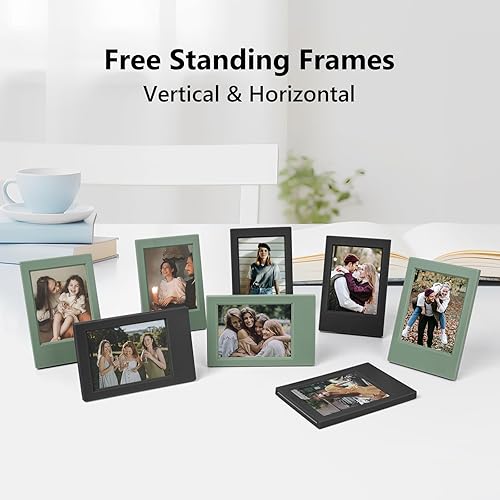 Vista 35 de Paquete de 8 mini marcos de fotos de 2 x 3 para Fuji Instax Mini de 3 pulgadas/Polaroid de 3 pulgadas, para pantalla de escritorio, marco de fotos