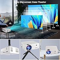 Vista 4 de Proyector Native 1080P, proyector WiFi, proyector de película portátil OSEVEN compatible con 4K, compatible con smartphone, TV Stick, HDMI, VGA